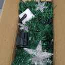 Prsildan 4 FT Artificial Christmas Tree, Pre-Lit Optical Fiber Xmas Trees with Multicolor LED Lights, Snowflakes & Top Star, Lighted Christmas Tree Holiday Home Decor