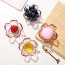WHJY 8 pack Cute Sauce Dishes Glass Dish Set for Soy Sauce Snacks Tea Bag Mini Glass Bowls Clear Pink Cherry Blossom Soy Sauce Dishes