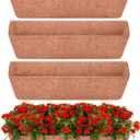 Halatool 4 Pack 24 Inch Window Box Liners, Pre-Formed Coco Fiber Replacement Liner, Natural Coconut Coir Planter Liners for Wall, Hanging Basket, Flower Pot, Fence and Railing