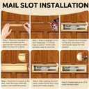 1 Pack Solid Brushed Mail Slot with Solid Interior Frame Set 13" x 3.7" Door Mail Slot Catcher Mailbox Door Replacement for Wall(Gold,Brass)