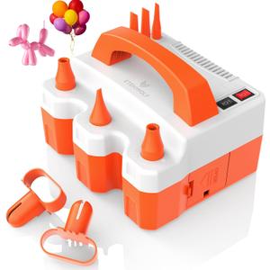 ETENWOLF P600 Electric Balloon Pump for All Balloons with 3 Nozzles 110V 600W Balloon Blower for Party Metalic Latex 260q Foil Balloons, Balloon Inflator for Birthday Decorations (Vivid Orange) ETENWOLF P600 Electric Balloon Pump for All Balloons with 3 Nozzles 110V 600W Balloon Blower for Party Metalic Latex 260q Foil Balloons, Balloon Inflator for Birthday Decorations (Vivid Orange)