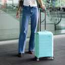 Traveler's Choice Pagosa Hardshell Expandable Luggage with Spinner Wheels, Baby Blue, 22-Inch Carry-on