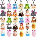 30 PCS Mini Plush Toys,Cute Stuffed Animals Plush Keychain Set,Animals Toys for Kids,Easter Basket Stuffers,Party Favors,Classroom Gift