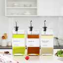 Olive Oil Dispenser Bottle for Kitchen, 3 Pack Glass Oil and Vinegar Dispenser Set, Elegant Book Design, Durable, Leak-Proof, Easy-Pour Spouts, Perfect for Kitchen, Dining Table (17oz)