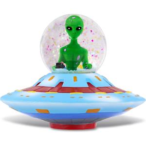 CoTa Global Alien Snow Globe  Magical Rainbow Water Globe Figurine with Sparkling Glitter, Collectible Novelty Ornament for Home Decor, for Birthdays, Christmas, and Valentine  45mm