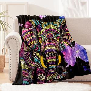 Vencede Elephant Blanket Adult Elephant Throw Blankets for Women Elephant Gifts for Women Girls Baby Kids Soft Elephant Blankets Fuzzy Elephant Blanket Used for Sofa, Couch Chair, Bed60"x80"