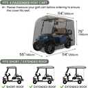 Golf Cart Cover 4 Passenger, All-Weather Protection Golf Cart Rain Covers, UV Resistant with Windproof Buckle Golf Cart Accessories (Fits for Club Car, for EZGO, for Yamaha)