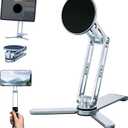 Magnetic Ipads Tripod Stand Universal for Ipads & Iphones 16-12 Series, Flexible 360 Degree Rotation, Portable Tablet Holder with 2-in-1 Handheld & Desktop Handheld Modes for Kitchens, Gyms