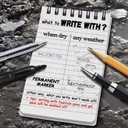 Waterproof Notebook, 1 Pack 3" x 5" Top-Spiral Pocket Notepad with 100 Squared Pages, Weatherproof Pocket Notebook for Police Outdoor Office School Recording