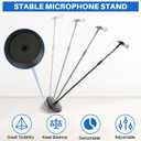 Relaxweex 4 Pcs Tripod Microphone Stand Kit for Bands & Studios Boom Arm Floor Mic Stand Adjustable Height 31.5-67 inch with Weighted Round Base, 4 Carrying Bag and 8 Mic Clips for Karaoke Church