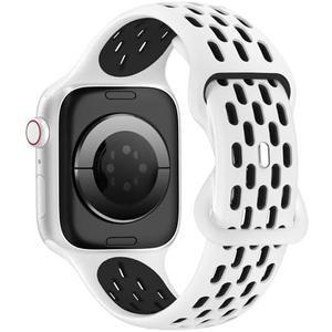 Sport Silicone Bands Compatible with Apple Watch Band  41mm 40mm 38mm, Breathable Soft Strap Replacement Wristband for iWatch Ultra 2 Series 10 9 8 7 SE 6 5 4 3 2 1 Men Women, Set of 2