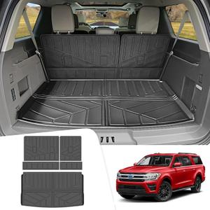 Trunk Mat & Backrest Mat for 2018-2024 Ford Expedition Max/Lincoln Navigator L All Weather Rear Seat Back Cover Cargo Liner for 18-24 Ford Expedition Max/Lincoln Navigator L Accessories