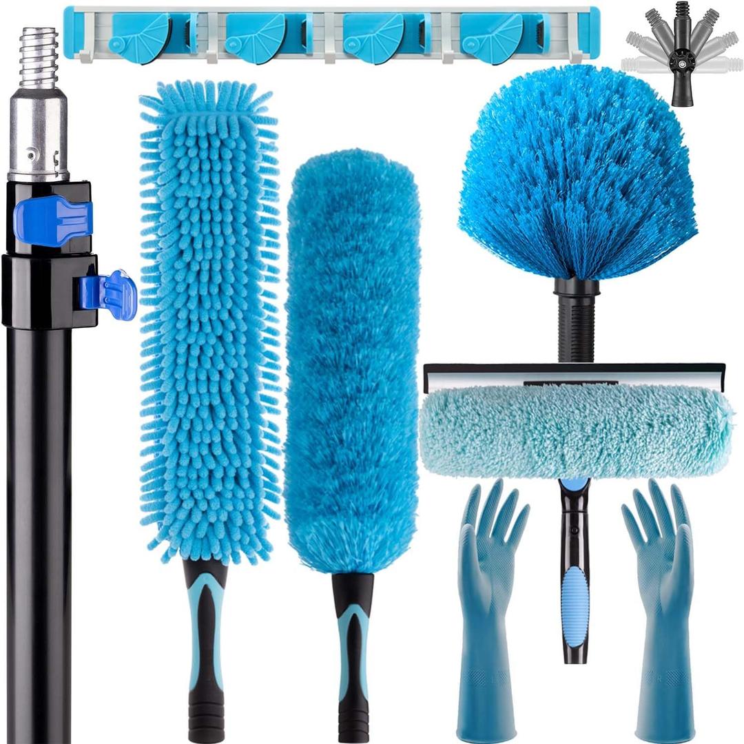 20 Foot High Reach 5-to-12 Foot Long Duster for High Ceilings Fan Cleaner with Sturdy Lightweight Extension Pole