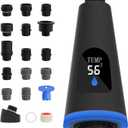 LED Faucet Head Replacement 4 Function Universal Temperature Display Pull Down Kitchen Faucet Head with 15 Adapters Compatible with American Standard/Kohler/Moen/Delta, Sink Sprayer, Oil Rubbed Bronze