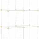 Amazon Basics 6 Cube Wire Grid Storage Shelves, Stackable Cubes, White, 14.6" D x 30.3" W x 44.8" H
