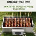 Automatic Portable BBQ Charcoal Grill, Automatic Rotation without Electricity, Stainless Steel, for Camping Outdoor Picnic Adventures