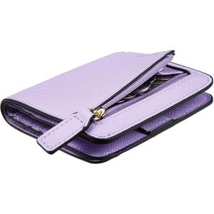 Toughergun Wallet Women Rfid Blocking Small Compact Bifold Luxury Leather Pocket Wallet Ladies Mini Purse with ID Window (CH Light Purple)
