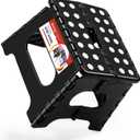 ACSTEP 7.5 Inch Folding Step Stool Foldable Stool Height Kids Step Stool, 176 lb Capacity Plastic Collapsible Stool, Black Small Stepping Stools, Foot Stools Suitable for Kitchen