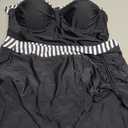 Yonique Womens Underwire Tankini Swimsuits with Skirt Two Piece Bathing Suits Tummy Control Swimwear (Black, XXL)