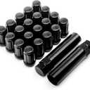 BRONEVO M12x1.5 Wheel Lug Nuts, Aftermarket Wheel-20pcs Black Closed End Bulge Acorn 6 Spline Lug Nuts with 2 Socket Keys Replacement for Toyota Camry Corolla RAV4, Ford Focus Fusion and More
