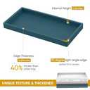 Silicone Vanity Tray - Thickened, Shatterproof Rectangle for Bathroom Counter - Large 10.6 * 5.1 in (Sapphire Blue)