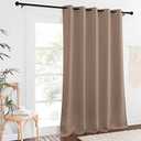 NICETOWN Patio Blackout Curtain Panels - Extra Wide Sliding Door Thermal Insulated Drape, Privacy Room Divider Curtain for Bedroom Office (Cappuccino, 66 x 118 Inch Long)