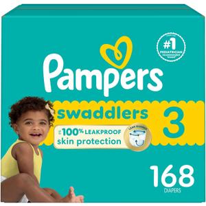 Pampers Baby Diapers - Swaddlers - Size 3, 168 Count, Ultra Absorbent Disposable Infant Diaper