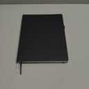 Lined Journal Notebook, 8.5" x 11" Hardcover Leather Notebook for Work, Wide Ruled Notebook Journal for Women Men, 192 Thick Paper, Lay Flat, 2 Pockets, A4 Large Journals for Writing, Black Notebook (A4 Wide Ruled)