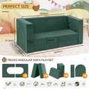 Fvkind Kids Modular Couch, 10-Piece Modular Play Sofa for Kids, Willow | Foam Play Couch Green, Removable and Washable Cover, Chenille Fabric, Great Furniture for Kids Playroom, 48.8 inches x 25.2 inches x 21.3 inches