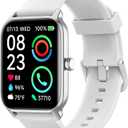 Fitpolo Smart Watch for Men Women with Bluetooth Call, Alexa Built-in 1.8" Blood Oxygen Heart Rate Sleep Fitness Watch, 100 Sports Modes Smartwatch, Activity Tracker for Android iOS Phone (White)