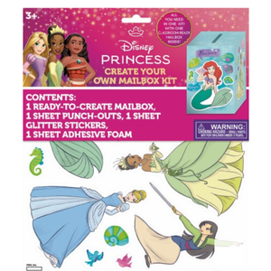 Disney Princess Create Your Own Mailbox Kit, Pack of 4.