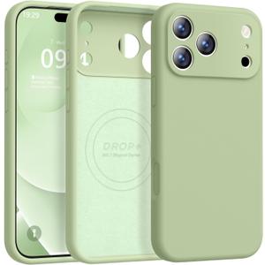 Magnetic for iPhone 17 Pro Max Case [Compatible with Magsafe] [Premium Silicone Satin-Smooth Touch] Slim Shockproof Anti-Scratch Microfiber Lining Case, 6.9 inch, Matcha
