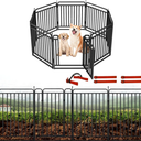 Dog Fence Outdoor for Yard Round Indoor Dog Playpen Dog Kennel Decorative Garden Fence for Patio & Flower Bed (8 Panels)