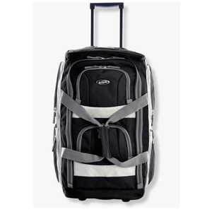 Olympia U.S.A. 22 inch Carry On 8 Pockets Wheeled Rolling Duffel Bag Water Resistant Luggage Lightweight Travel Suitcase with Retractable Handle, Black