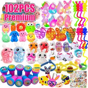 102 PCS Premium Easter Party Favors Assortment Toys for Kids,Easter Basket Stuffers, Easter Eggs Fillers Gifts, Easter Eggs Hunt, Pinata Filler Goodie Bags Stuffers Classroom Prizes Treasure Box Toys