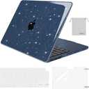 MOSISO Glitter Cover Compatible with MacBook Air 13 inch Case M5 2026 M4 2025 M3 M2 2024-2022 A3449 A3240 A3113 A2681, 4 in 1 Kit Bling Sparkly Hard Shell for MacBook Air 13.6 inch Case, Midnight