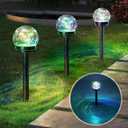 Solar Lights Outdoor Garden Decor Multi-Color Changing Globe LED Waterproof Lamp,Birthday Gifts for Women Mom Grandma,for Yard Lawn Backyard Landscape Pathway Patio Outside Gardening Gifts-4 Pack