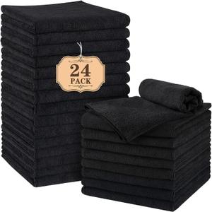 Orighty Salon Towels 24 Pack, Microfiber Hair Salon Towel 16 x 29 Inch, Super Soft and Absorbent Black Towels for Salon, Hand, Gym, Bath, Spa and Home Hair Care, Not Bleach Proof