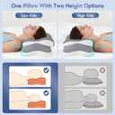 Sleep Apnea Pillow for Side Sleepers, Cervical Neck Pillow for Neck Pain Relief, Ergonomic Contour Memory Foam Pillow with Cooling Washable Cover for Back, Side & Stomach Sleepers