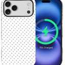 for iPhone 17 Pro Max Case, Compatible with MagSafe, Cute Fashion Polka Dot Pattern Design for Women Girl, Soft TPU Durable Protection Case-White