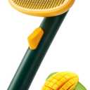 2 x Cat Brush for Shedding, Mango Cat Brushes with Gentle Bristles and Release Button, Gentle Self Cleaning Pet Brush for Indoor Cats and Dogs Daily Grooming Tool During Shedding Season
