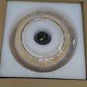 Semi Flush Mount Ceiling Light, Vintage Small Ceiling Light Fixture, Thickened Glass Hallway Lighting Fixture, Brass Kitchen Ceiling Mount Lighting with Amber Glass for Bedroom, Bathroom, Porch (9.45in)