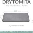 Momo Lifestyle Stone Bath Mat Drytomita Quick Drying Diatomaceous Earth, Ultra Absorbent 23.6" X 15.4" Graphite Gray