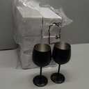 Zopeal 8 Set Stainless Steel Wine Glasses 18 oz Stainless Steel Stem Wine Goblets Unbreakable Black Matte Metal Cups for Outdoor Camping Pool Travel Picnics Event Birthday Party Wedding Anniversary