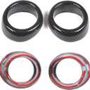 Front Bumper Driving Fog Light Ring Bezels Covers Trim Molding Compatible with Infiniti G37 2010-2013, Front Fog Light Lamp Decoration Protector Accessories (Carbon Fiber Pattern)