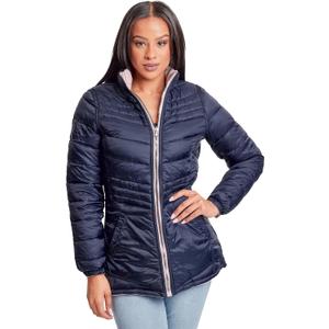 YMI Jeans Women's Winter Reversible Puffer Jacket, MAUNV, M
