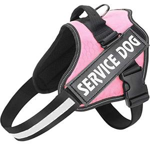 MUMUPET Service Dog Harness with 3M Reflective Safety, Easy Adjust & No-Pull Design - Breathable Nylon Handle for Small Dogs, S