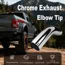 Universal 4" to 8" Exhaust Elbow Pipe with Steel Clamp - Silver Chrome or Black Painted for Car, Truck & Diesel