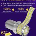 1156 LED Bulb White for Backup Reverse Tail Brake DRL Turn Signal Parking Light, BA15S 7506 1003 1141 P21W LED Bulbs 6500K Super Bright, Canbus Error Free 60-SMD 3014 Chips (2-Pack)