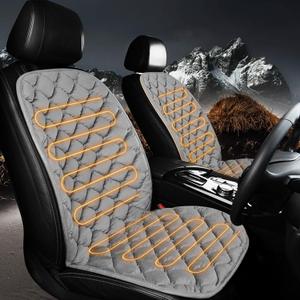 Driver and Passenger Car Seat Cushion Comfortable Seat Cover for Cars Trucks SUV Van Full Back and Seat Cushion-Gray